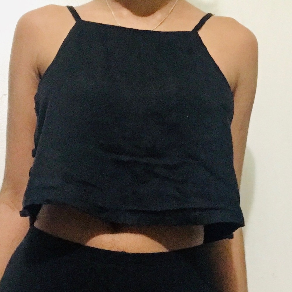 Silence + Noise Flowy Crop Top with Side Straps